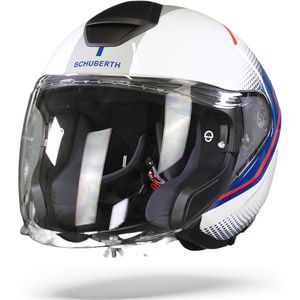 Schuberth M1 Pro Mercury Wit Blauw Jethelm Maat S