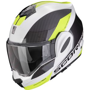 Scorpion Exo-Tech Evo Team Wit-Neon Geel Systeemhelm Maat