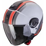 Scorpion Exo-City II Vel Matt Grijs Rood Jet Helm Maat XL