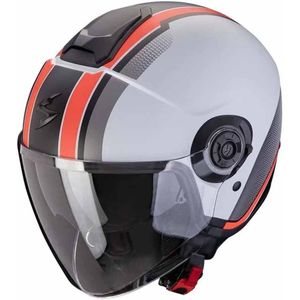 Scorpion Exo-City II Vel Matt Grijs Rood Jet Helm Maat XL