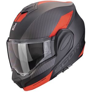 Scorpion EXO-Tech Evo Team Matt Black-Silver-Red Systeemhelm