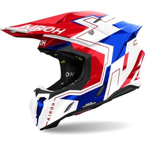 Airoh Twist 3 Dizzy Blauw Rood Offroad Helm Maat XL