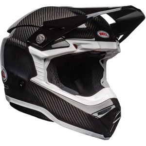 Bell Moto-10 Spherical Solid Gloss Zwart Wit Offroad Helm