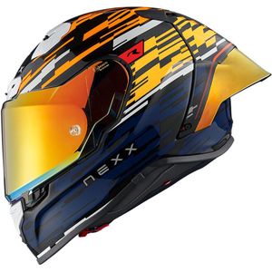 Nexx X.R3R Glitch Racer Oranje Blauw Integraalhelm Maat S