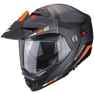 Scorpion ADX-2 Camino Mat Zwart-Silver-Oranje Adventure Helm