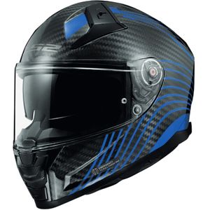 LS2 FF811 Vector II Carbon Flux Glossy Blauw Integraalhelm