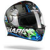 Shark Skwal 2 Noxxys Zwart Blauw Zilver KBS Integraalhelm