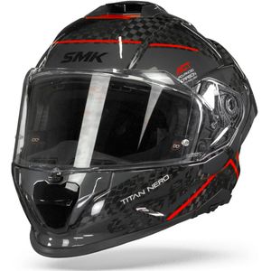 SMK Titan Carbon Nero Rood Grijs Integraalhelm Maat 2XL