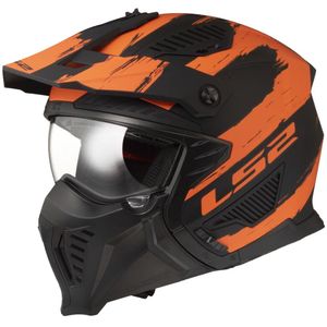 LS2 OF606 Drifter Mud Matt Zwart Oranje-06 Multi Helm Maat