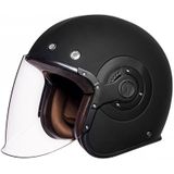 SMK Retro Jet Black Jet Helm Maat S