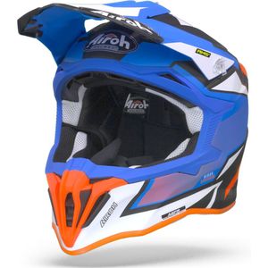 Airoh Strycker Axe Oranje Blauw Mat Crosshelm Maat S