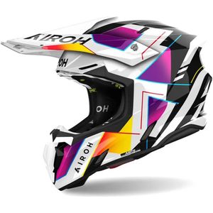 Airoh Twist 3 Rainbow Wit Paars Offroad Helm Maat XL