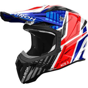 Airoh Aviator Ace 2 Proud Blauw Rood Glanzend Offroad Helm