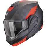 Scorpion EXO-Tech Evo Team Matt Black-Silver-Red Systeemhelm