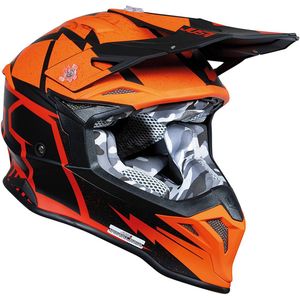 Just1 J39 Poseidon Oranje Zwart Offroad Helm Maat XS