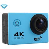 F60 2,0 inch scherm 170 graden groothoek wifi sport actiecamera camcorder met waterdichte behuizing, ondersteuning 64GB micro SD-kaart (blauw)