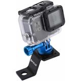 PULUZ aluminium motorfiets vaste houder voor bevestiging met statiefadapter en schroef voor GoPro NIEUWE HERO / HERO6 / 5 sessie / 5/4 sessie / 4/3 + / 3/2/1, Sony RX0, andere sportcamera's (blauw)