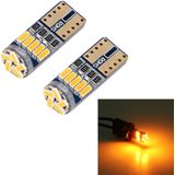 2 STUKS DC 12V 2W 240LM 5500K T10-4014-15SMD Autobreedte Lampafstand Licht Parkeerlichten (oranje licht)