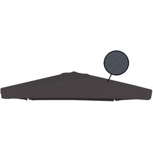 Stokparasoldoek Rhino 400x400cm vierkant dark grey met volant (polyester)