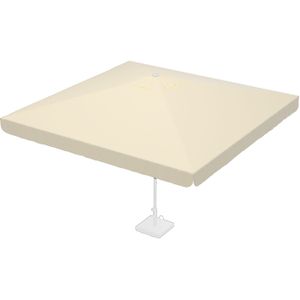 Stokparasoldoek Rhino 400x400cm vierkant Off-white met volant (polyester)