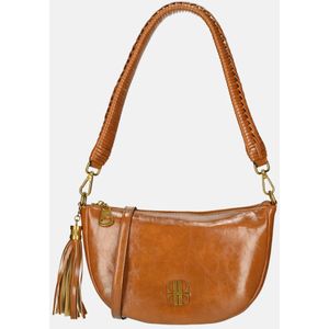 Laurent David crossbody tas vlechtband cognac