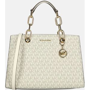 Michael Kors Cynthia handtas satchel logo M van/cream