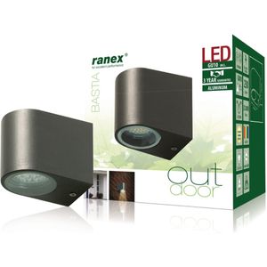 Ranex Ra-5000332 Led Buitenwandlamp van Roestvrijstaal