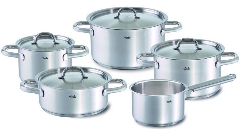 Fissler - Family Line - Pannenset - Roestvrijstaal - 5-delig - Vaatwasserbestendig - Inductie