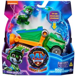 Paw Patrol Mighty Movie Vuilniswagen met Rocky + Licht en Geluid