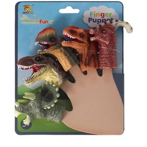 Vingerpoppen Dinos 5 Stuks