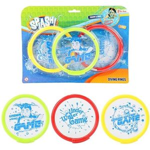 Toi-toys Duikringen Splash 13 Cm Groen/Geel/Rood 3-delig