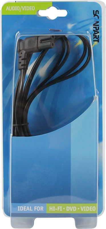 Scanpart C7 stroom kabel 2 meter - Met haakse stekker - Geschikt voor randapparatuur - Zwart - Universeel