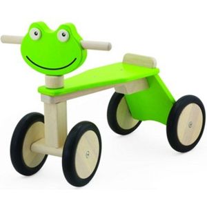 Pintoy Houten Loopfiets Kikker met 4 Wielen Groen