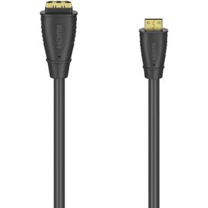 Hama 00205167 HDMI Adapterkabel [1x HDMI-bus - 1x Mini-HDMI-stekker] Zwart 10 cm