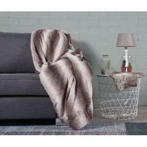 Plaid Konijnenbontlook 150x200 cm Taupe