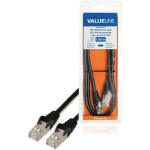 Valueline VLCB85210B10 Cat6 F/utp Netwerkkabel Rj45 (8/8) Male - Rj45 (8/8) Male 1.00 M Zwart