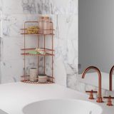 Metaltex - Doucherek - hoek - 3-laags - koperkleurig