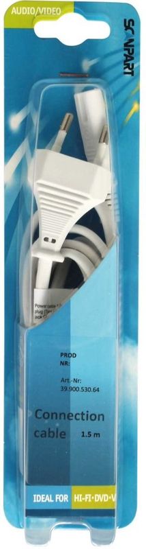 Scanpart - C7 Stroomkabel - Wit - 2 Meter - Geschikt voor Randapparatuur