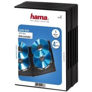 Hama Dvd Quad Box - 4 DVD's per hoes / 5 stuks / Zwart