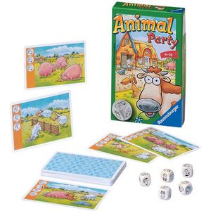 Animal Party Pocketspel - Dierendobbelen voor iedereen! - 2-6 spelers - Vanaf 4 jaar