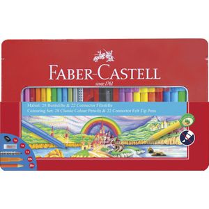 Faber Castell FC-155515 Cadeauset Faber-Castell 53-delig In Metalen Doos