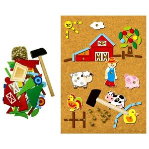 Hamertje Tik Boerderij - Leuk gezelschapsspel voor kinderen met 9 boerderijfiguren en 4 voorbeeldkaarten