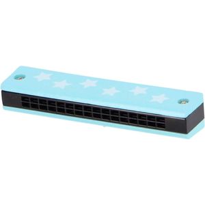 Mondharmonica Hout Blauw/Zwart