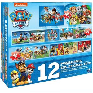 Paw Patrol 12in1 Puzzelset 25/48/100 Stukjes