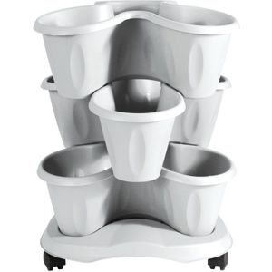 Bama Trifoglio Plantenbak met Wieltjes 40x51 cm Wit