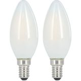 Xavax - Led-gloeidraad E14 - Warm Wit - Vervangende Kaarslamp - 470lm - 2 Stuks