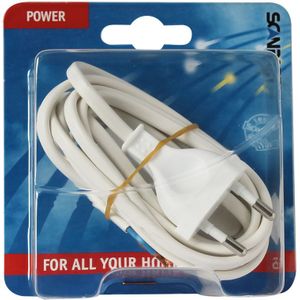 Scanpart aansluitsnoer met stekker 1.8 meter - 2 x 0.75 mm - Wit - Met schakelaar