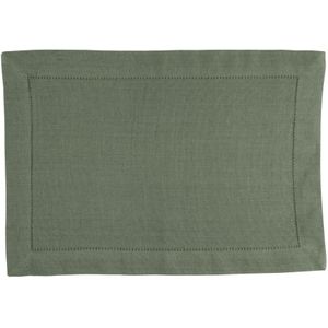 Linen&More Placemats 35x50 cm Indi Army Green 4 Stuks
