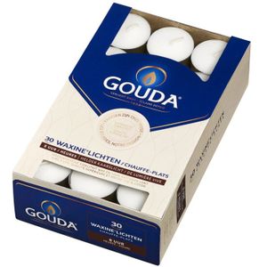 Gouda Waxinelichtjes Wit - 30 stuks