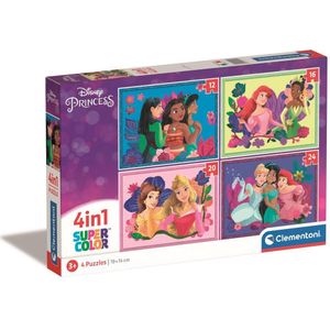 Clementoni Disney Princess Puzzel - Kinderpuzzels - 4-in-1 Puzzel - Vanaf 3 jaar